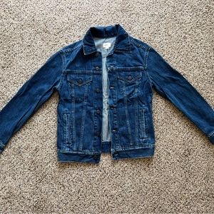 Able brand, darker wash jean jacket, size XS
